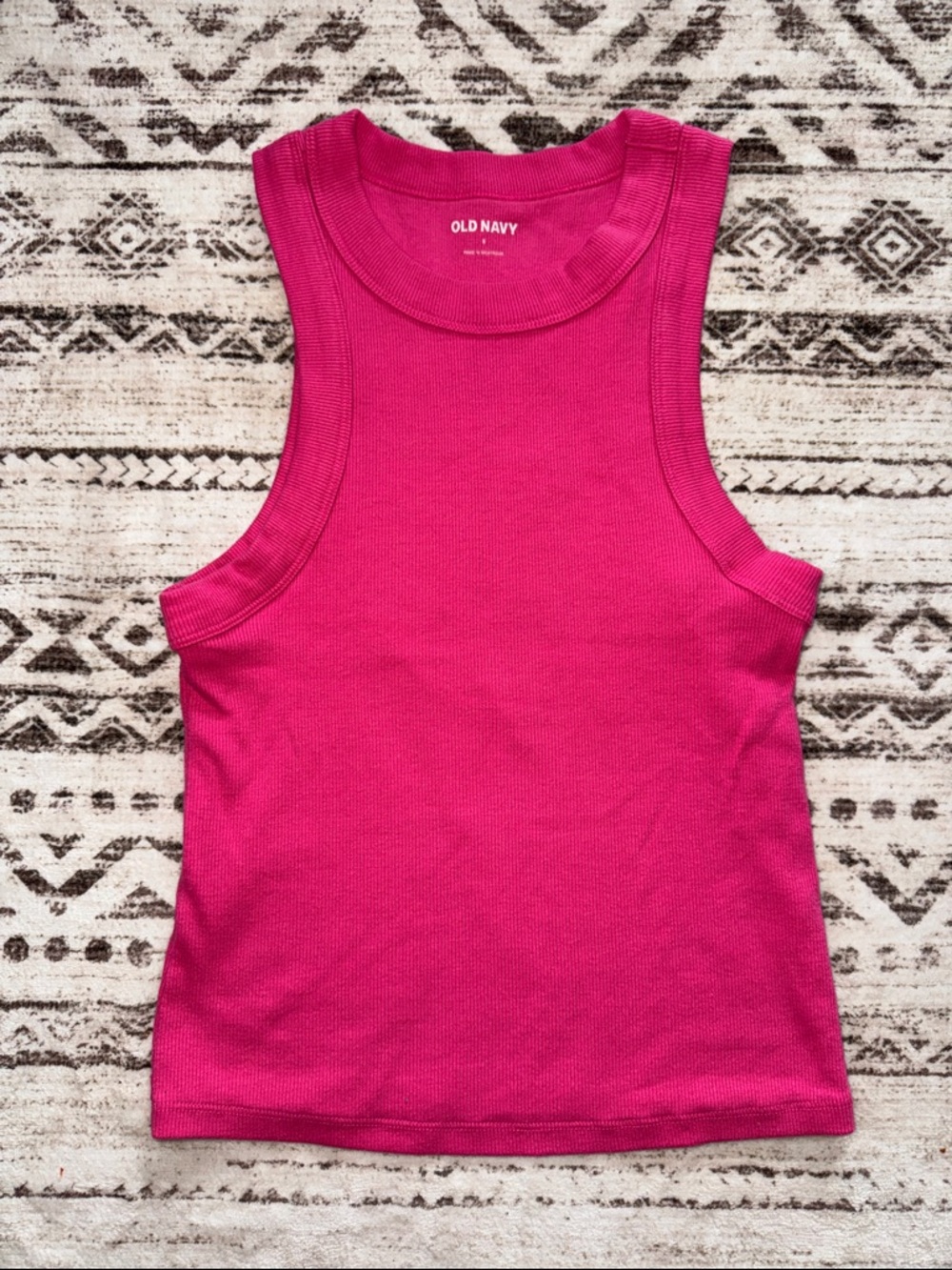 Old Navy Bright Fuchsia Ribbed Tank Top